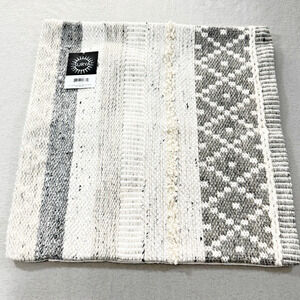 SURYA Grey Cream Wool Blend Throw Pillow Cover 20x20 NWT Farmhouse Boho Chic